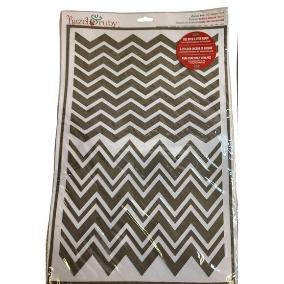 Hazle and Ruby Mask Peel Away Stencil Set Chevron and Alphabet Designs For Craft - Picture 3 of 12